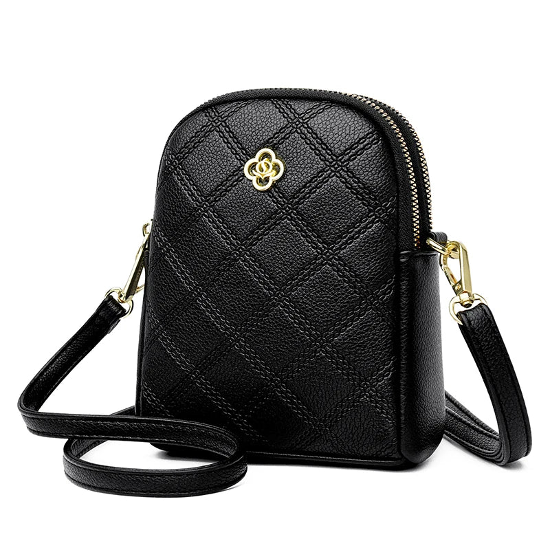 Fashion Women Shoulder Bags High Quality Leather Crossbody Bag Small Purse Simple Design Ladies Solid Color Messenger Sac A Main