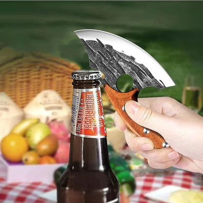 Forged Meat Cleaver Kitchen Chef Knife Fishing Boning Fruit Cutting Knife BBQ Butcher Portable Utility Knife Can Opener