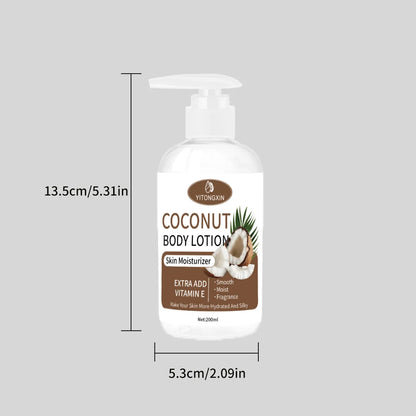 Coconut Vitamin E Body Lotion, Moisturizing, Smooth Absorption, Suitable for All Skin Types