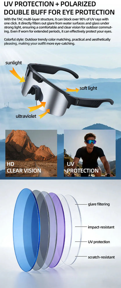 2026 New AI Smart Sports shooting&amp;recording Glasses 800W Camera HD Anti-shake Bicycle Riding Shooting Artifact Windproof Goggles
