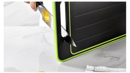 Double-side Cutting Board With Defrosting Function  Chopping Board  Kitchen  Grinding Cutting Board With Knife Sharpener