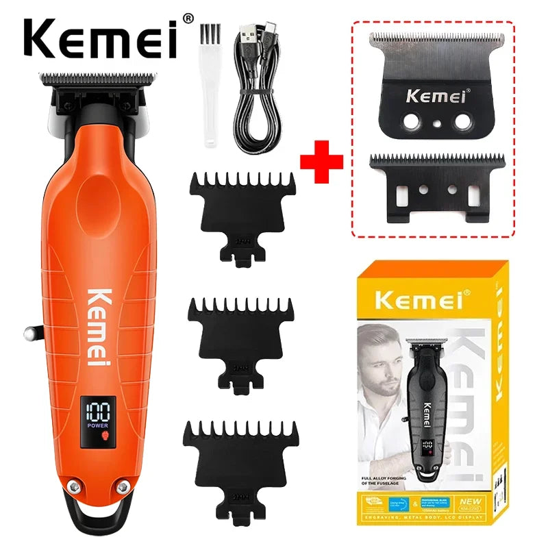 Kemei 2293 Professional Hair Beard Trimmer Men Barber Rechargeable Finish Hair Cutting Machine Zero Gapped Cordless Hair Clipper