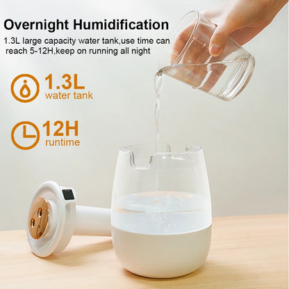 Air Humidifier Large Capacity Home Humidifier Professional Double Spray Port Mist Maker Mute Air Humidifier for Room with Light