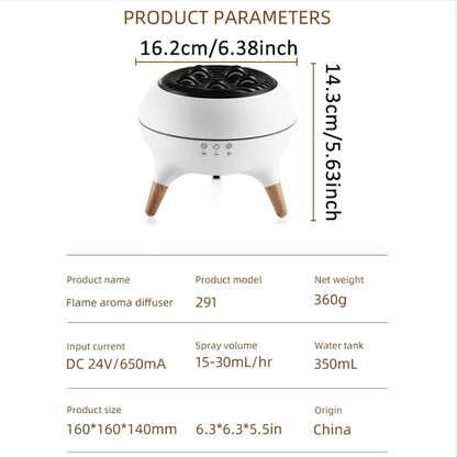 350ml Humidifier Aromatherapy Essential Oil Simulate Flame Aroma Diffuser,Remote Control Adjusted Colorful Atmosphere Lighting,