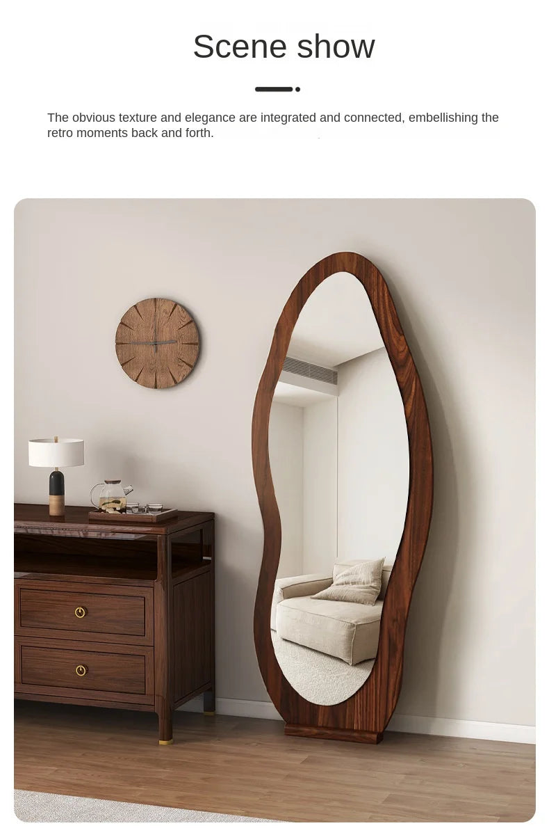 Full body mirror Internet celebrity special-shaped mirror home floor mirror bedroom wall-mounted dressing mirror fitting mirror