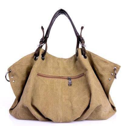 Casual Women Canvas Shoulder Bag Travel Messenger Bag Large Capacity Tote Top-handle Bag Women Crossbody Bags Sac A Mains Femme