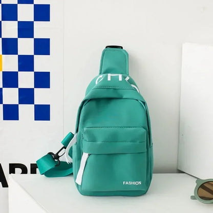 Cool kids bags for boys. Contrast color chest bag for little boys to go out Canvas messenger bag for coins