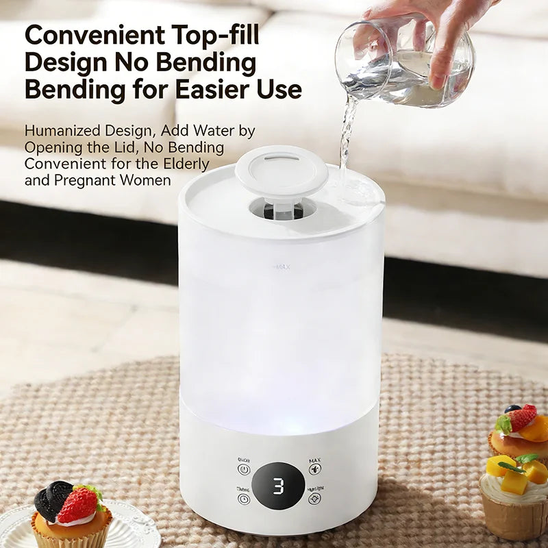4L Large Capacity Air Humidifier with Remote Control Timer Plant Mist Aroma Diffuser for Home Office - Humidifier