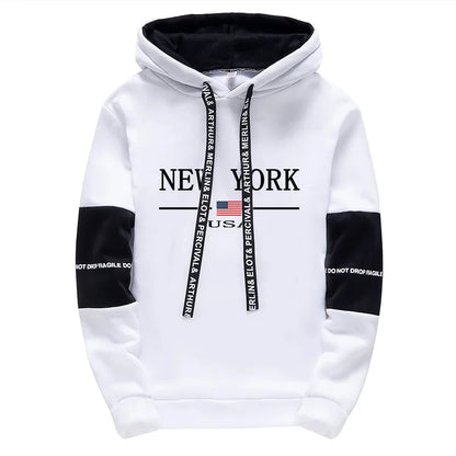 New York Hooded Sweatshirts and Elastic Sweatpants Autumn Hot Sale Mens Fashion Tracksuit Ubran Causal Sport Jogging Suits