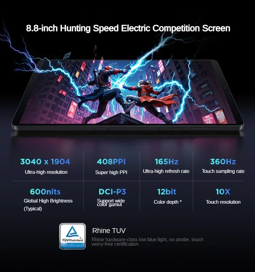 New 2025 Lenovo LEGION Y700 4th 8.8-inch 3K Snapdragon8 Supreme Edition 3040*1904 7600mAh Battery 68W Super Fast Charge