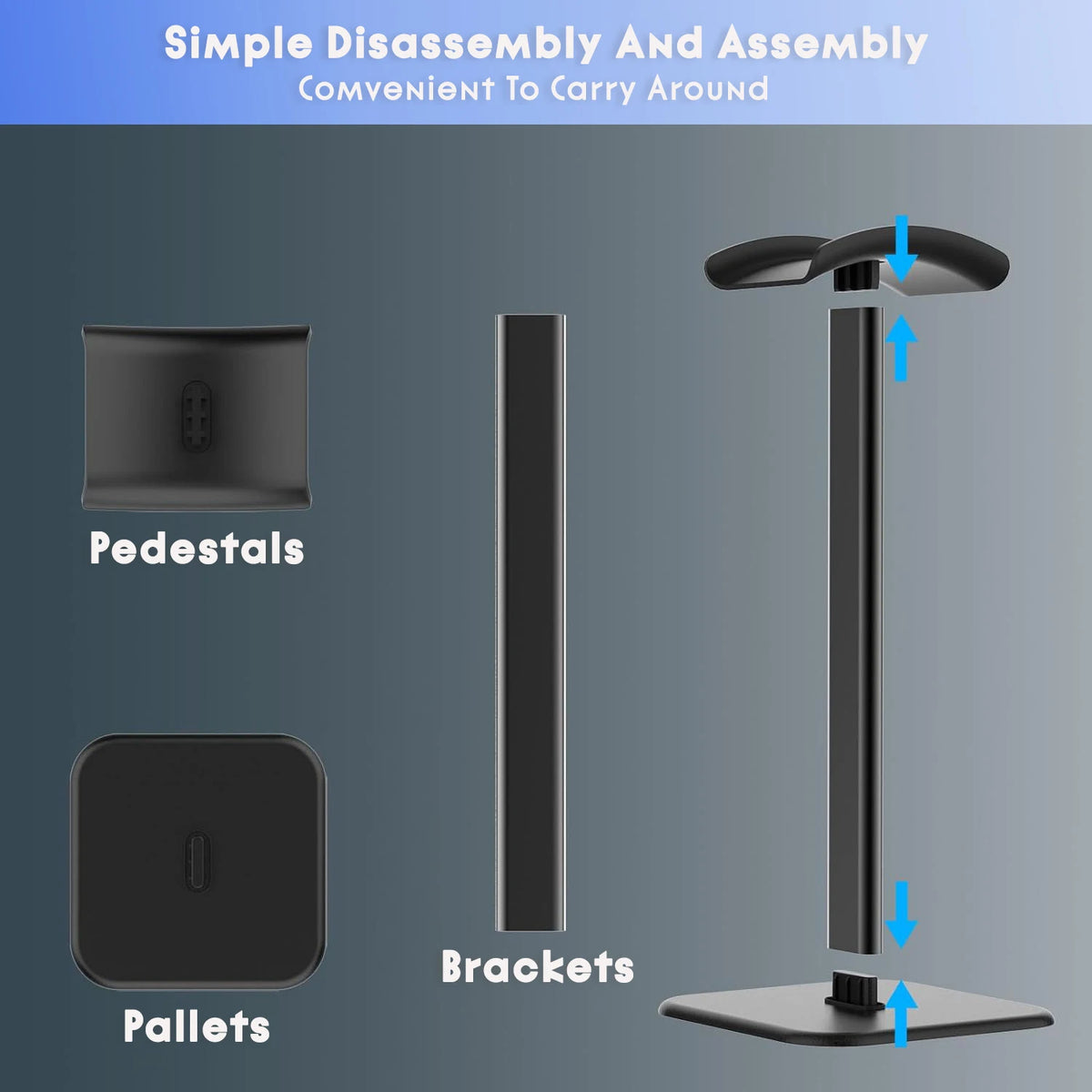 Headphone Stand, Desktop Headset Holder - Desk Earphone Stand, for All Headsets Such as Airpods Max, HyperX Gaming Headphones