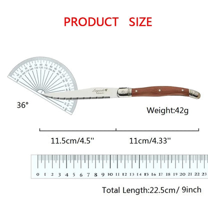 24pcs Laguiole Cutlery set Luxury Rose Wood Handle Dinnerware Stainless steel Tableware 6 Steak Knife 6 Fork 6 Spoon 6 Teaspoon