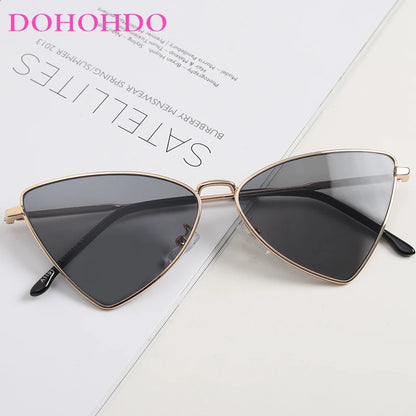 DOHOHDO Butterfly Style Triangular Metal Sunglasses For Women 2024 Luxury Brand Design Sun Glasses Men Fashion Punk Shades UV400