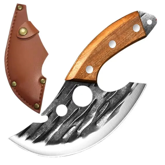 Forged Meat Cleaver Kitchen Chef Knife Fishing Boning Fruit Cutting Knife BBQ Butcher Portable Utility Knife Can Opener