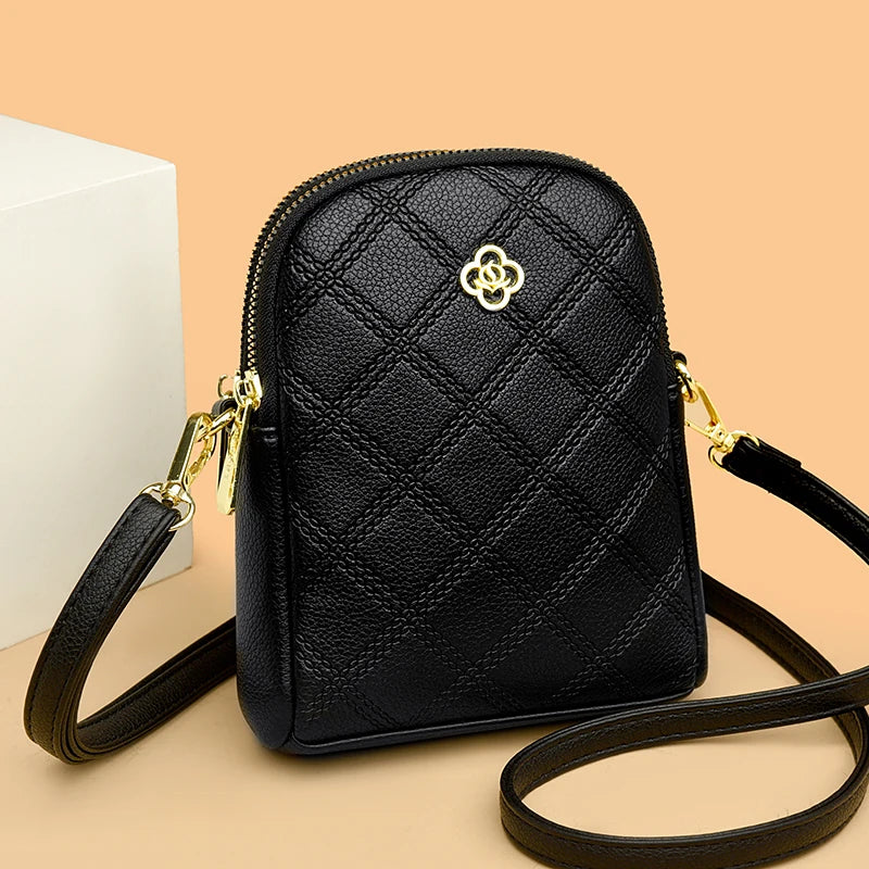 Fashion Women Shoulder Bags High Quality Leather Crossbody Bag Small Purse Simple Design Ladies Solid Color Messenger Sac A Main