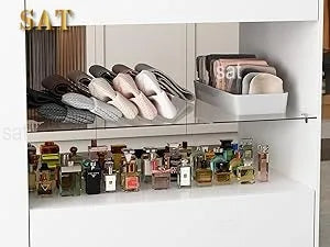 %a Wardrobe Armoire Bedroom Island with Glass Top, Glass Display Shelf &amp; 6 Drawers, Wooden Closet Storage Cabinet with Open She