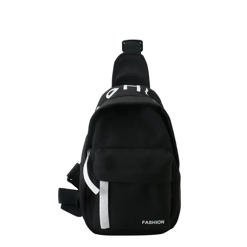 Cool kids bags for boys. Contrast color chest bag for little boys to go out Canvas messenger bag for coins