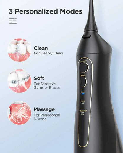 Fairywill Electric Sonic Toothbrush &amp; Water Flosser USB Charge Waterproof 5 Modes 3 Brush Heads Toothbrushes Teeth Cleaner