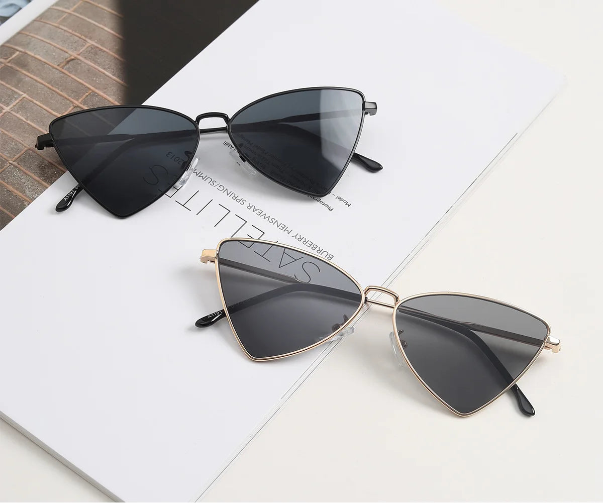 DOHOHDO Butterfly Style Triangular Metal Sunglasses For Women 2024 Luxury Brand Design Sun Glasses Men Fashion Punk Shades UV400