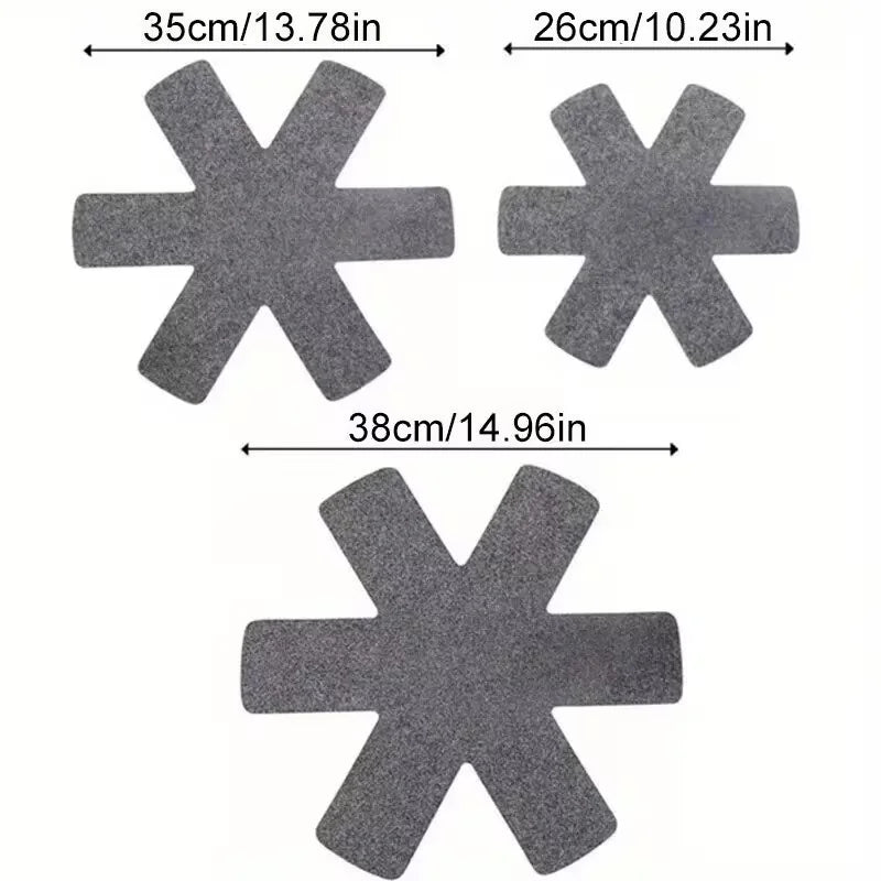 5PCS Pot and Pan Protectors Pot Dividers Pad Non-woven 3 Sizes Pans Separator Pads for Protecting Separators Pads Cookware