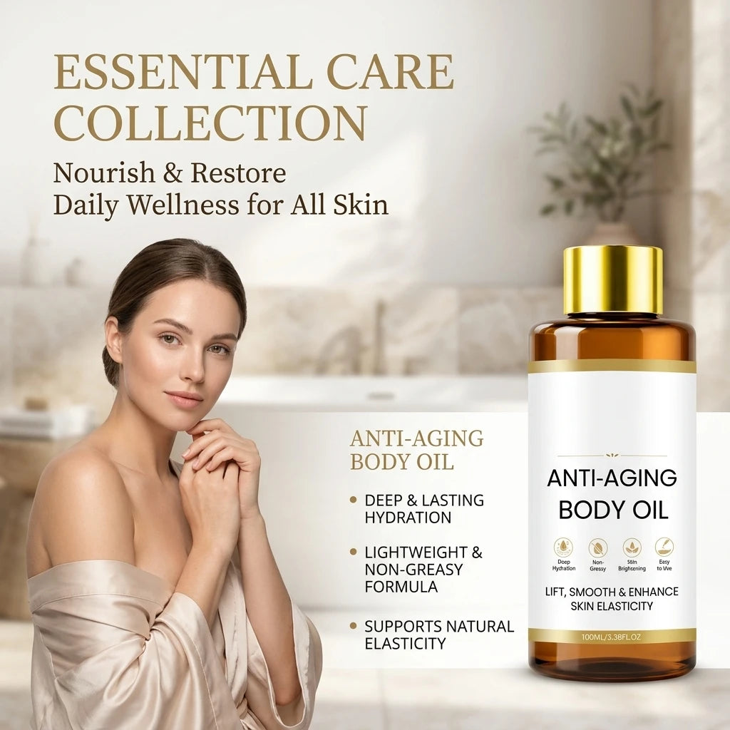 Revitalizing Body Oil Improve Dull Skin Boost Skin Elasticity Brightening Lightweight Fast Absorbing Hydrating Body Massage Oil