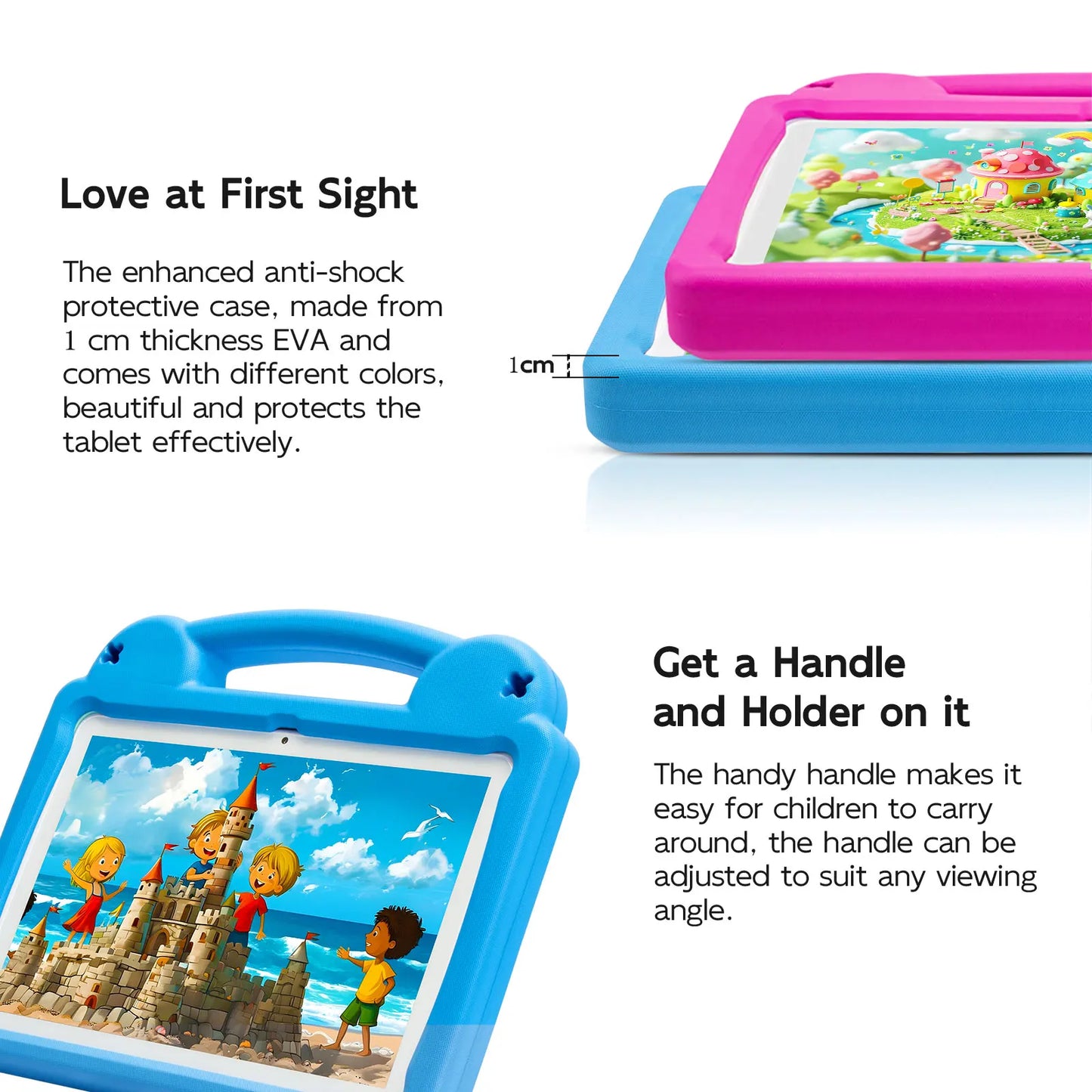 Paitanry 10.1 Inch Kids Tablet 8GB(4+4 Expand) RAM 64GB ROM CPU A523 2.0GHZ 5000Mah Octa-Core Learning Education Children Tablet