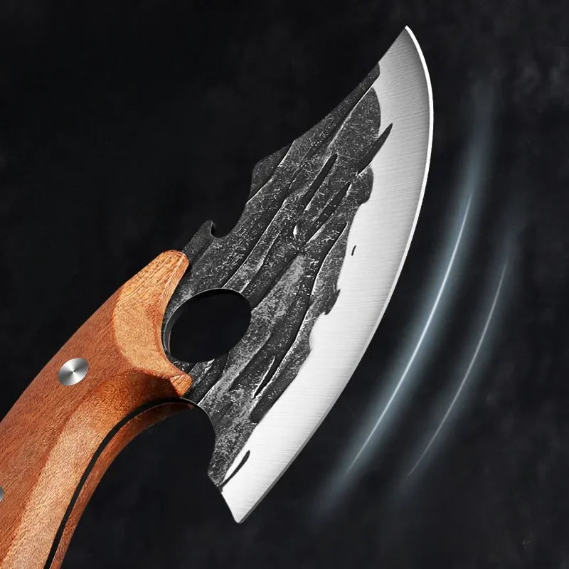 Forged Meat Cleaver Kitchen Chef Knife Fishing Boning Fruit Cutting Knife BBQ Butcher Portable Utility Knife Can Opener