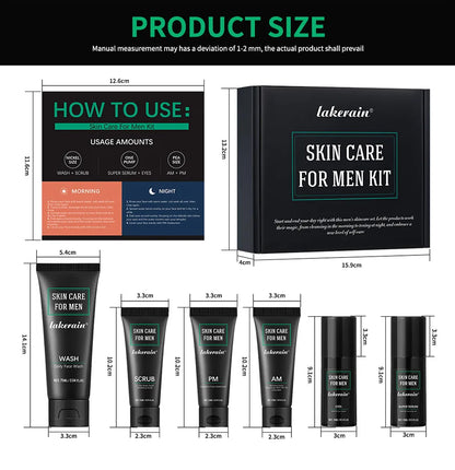 Men Facial Care Kit Face Wash Moisturizer Eye Cream Anti Aging Oil Control