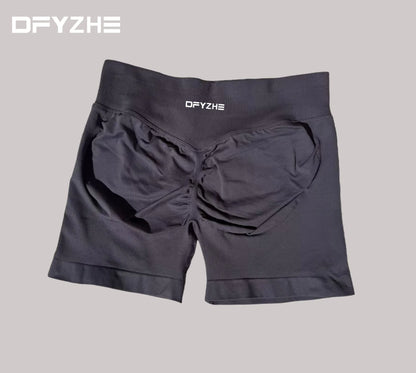 DFYZHE 4.5-inch yoga gym shorts, waist cinching and hip lifting shorts, seamless yoga shorts