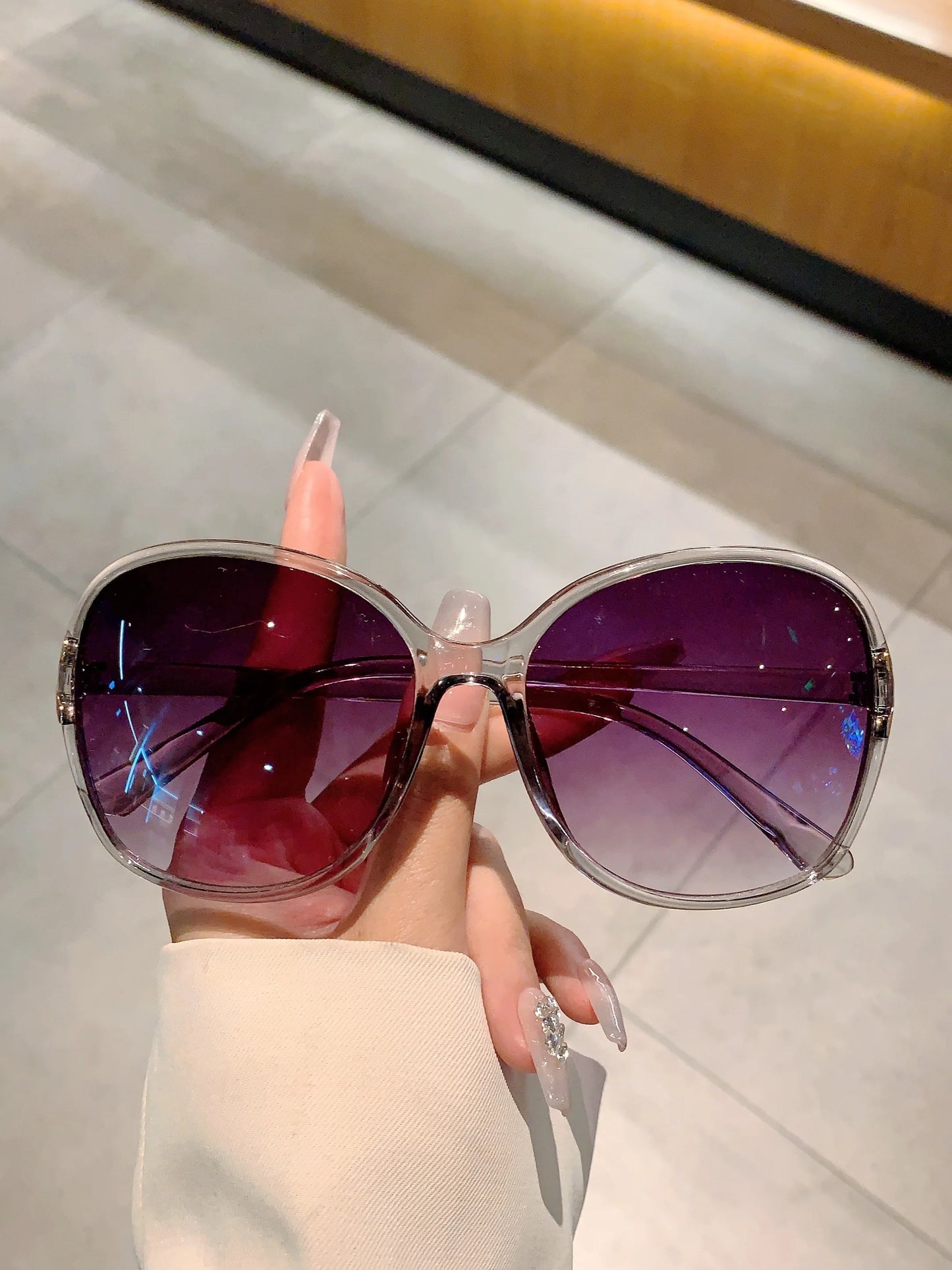 KAMMPT Trendy Blue Decoration Shades Origin Brand Driving Beach Sunglasses Fashion Square Design Sun Glasses for Women's
