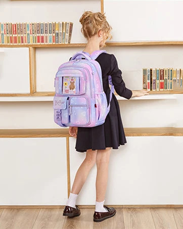 Kids Backpack for Girls - Middle School &amp; Elementary School - Kawaii Ita Backpack - Purple