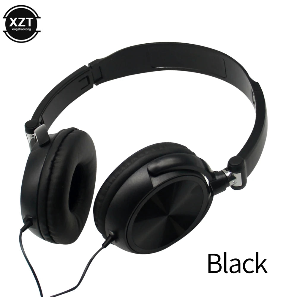 Wired Headphones Over Ear Headsets HD Sound Bass HiFi Sound Music Stereo Earphone Flexible Adjustable Headset for PC Phone