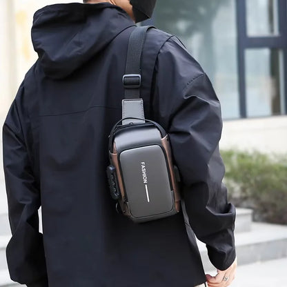 Sac à bandoulière élégant pour hommes – Tissu Oxford durable, sac de poitrine à bandoulière avec poche pour téléphone, fermeture