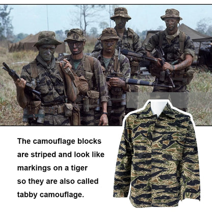 Tiger Jacket Vietnam Suit Tabby Striped Top and Pants Replica World War II Equipment Casual Training Suit WW2