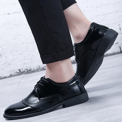 Large Size Fashionable Men's Daily Comfortable Business Office Formal Shoes Low Cut Round Toe Multifunctional Men's WeddingShoe