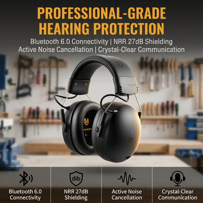 Electronic Headphone 6.0 Bluetooth Earmuffs Hearing Protection Headphones for Music Safety Noise Reduction Charging