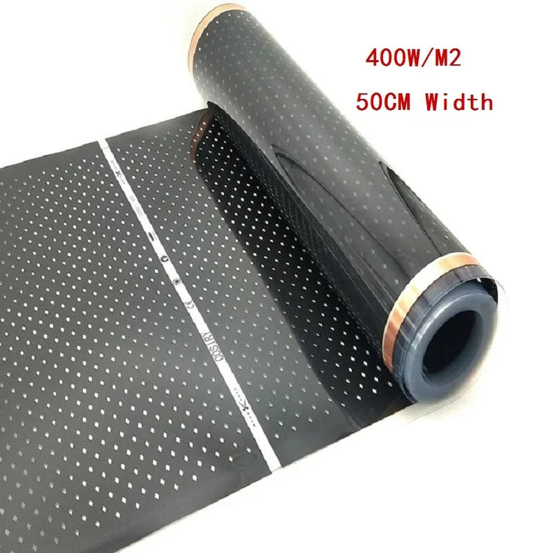 0.5~4㎡ 400w/m2 Infrared Carbon AC220V Underfloor Heating Film Low Electrical Warm Mat