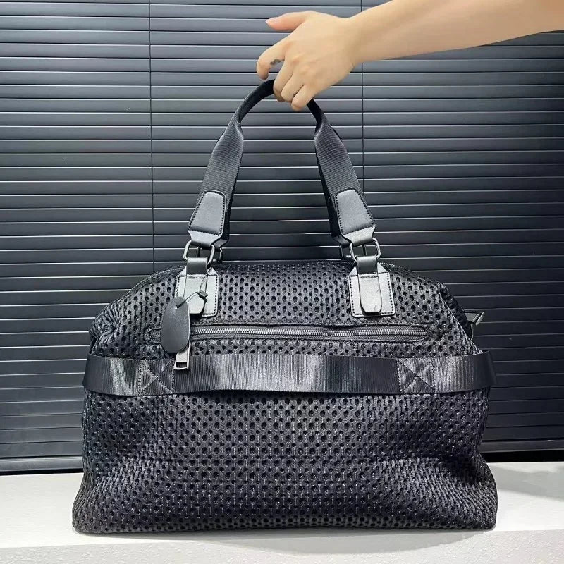 Women's travel bag simple leisure vacation large bag waterproof nylon mesh shoulder messenger bag