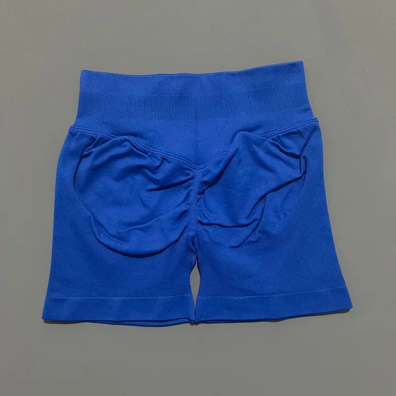 HISTELLO Women Sports Impact Shorts Seamless Low Waist Scrunch Bum Butt Lifting Stretch Gym Yoga Workout Fitness Short Leggings