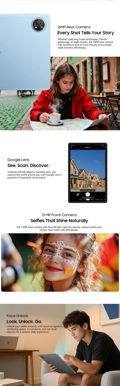 Blackview ZENO 10 5G AI Tablet,T8200 Ocat Core,11" FHD+ 90Hz Display, Smart tablets android 15 Pad PC With Bluetooth планшет