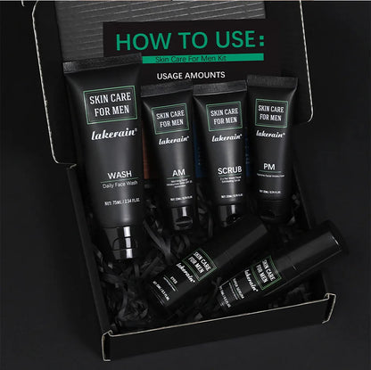 Men Facial Care Kit Face Wash Moisturizer Eye Cream Anti Aging Oil Control