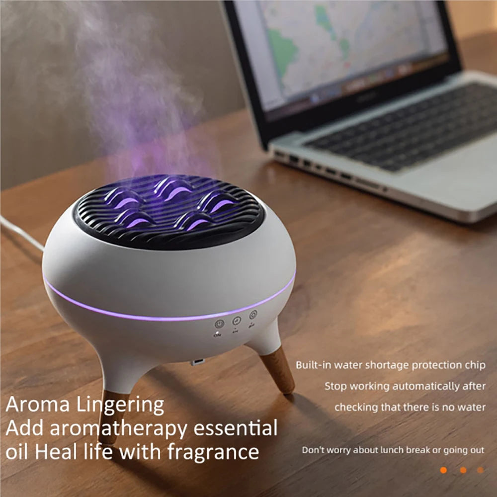350ml Humidifier Aromatherapy Essential Oil Simulate Flame Aroma Diffuser,Remote Control Adjusted Colorful Atmosphere Lighting,