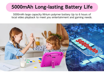 Paitanry 10.1 Inch Kids Tablet 8GB(4+4 Expand) RAM 64GB ROM CPU A523 2.0GHZ 5000Mah Octa-Core Learning Education Children Tablet