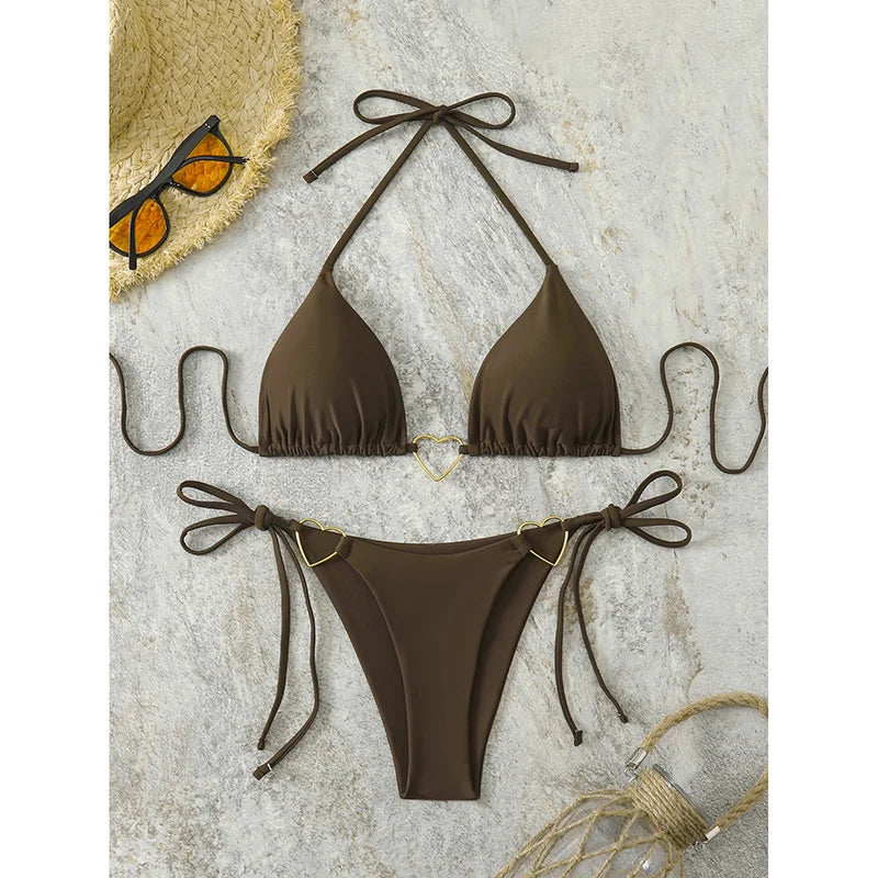 Sexy Triangle Bikini 2026 Beach Women's Swimsuit Micro Bikinis Sets Female Swimwear for Two-piece Bathing Suits Woman Beachwear