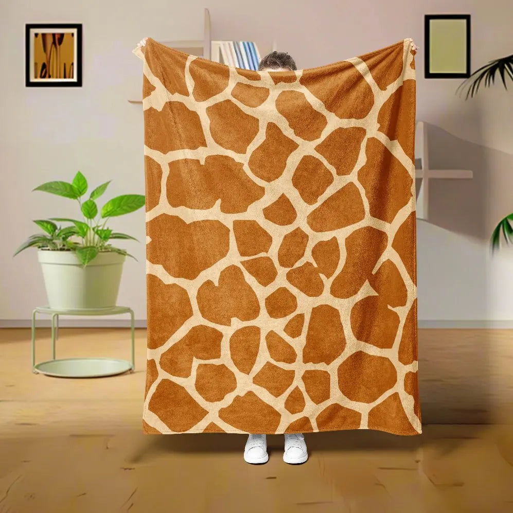 Hot Pattern Flannel Blanket Cow Zebra Tigger Giraffe Throw Home Sofa Lunch Break Blankets Children Student Nap Gifts