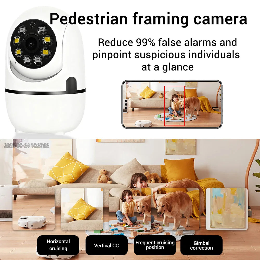Bezsecure 5MP Wifi Camera Indoor IP Cameras For Home Security Color Night Vision Motion Detection CCTV Camera O-Kam pro APP
