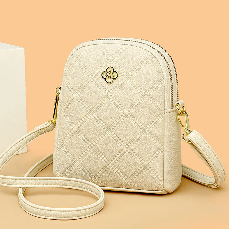 Fashion Women Shoulder Bags High Quality Leather Crossbody Bag Small Purse Simple Design Ladies Solid Color Messenger Sac A Main