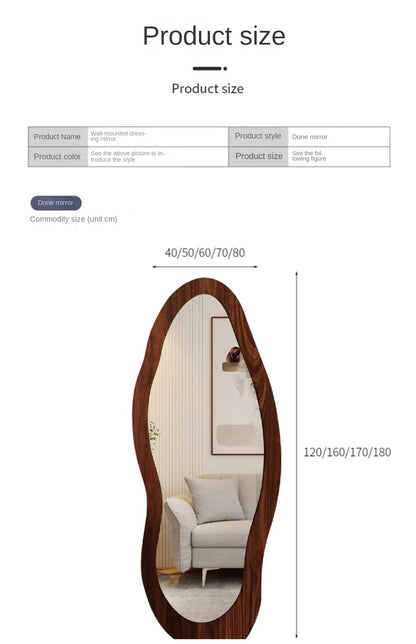 Full body mirror Internet celebrity special-shaped mirror home floor mirror bedroom wall-mounted dressing mirror fitting mirror