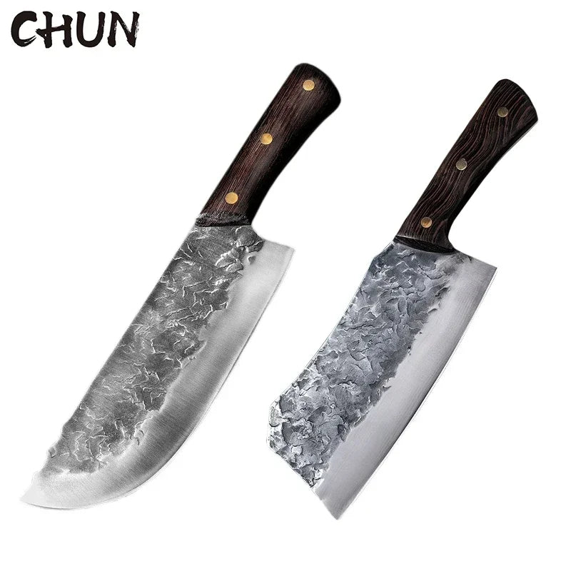 5CR15 Handmade Chopping Cleaver Butcher Knife High Carbon Steel Kitchen Chef Knife Sets Forged Blade Cooking Knives Set Cleaver