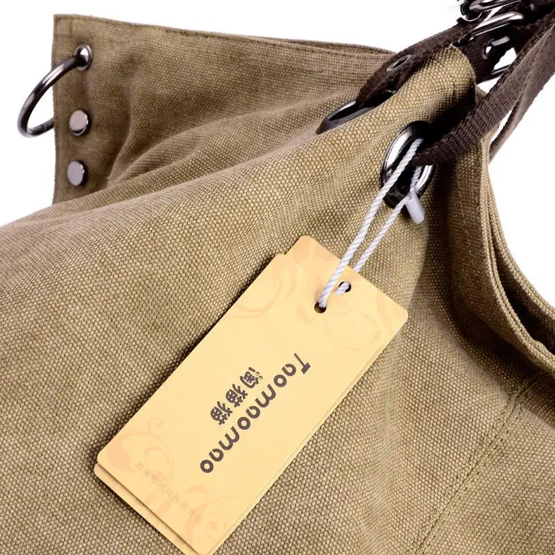 Casual Women Canvas Shoulder Bag Travel Messenger Bag Large Capacity Tote Top-handle Bag Women Crossbody Bags Sac A Mains Femme